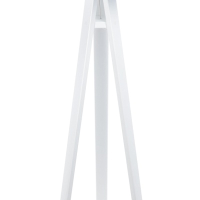 Candeeiro de pé branco com aba cinzenta