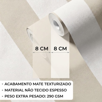 Rolo de papel de parede branco com acabamento texturizado
