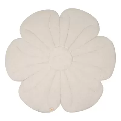 Tapete ou almofada branca em forma de flor com cinco pétalas