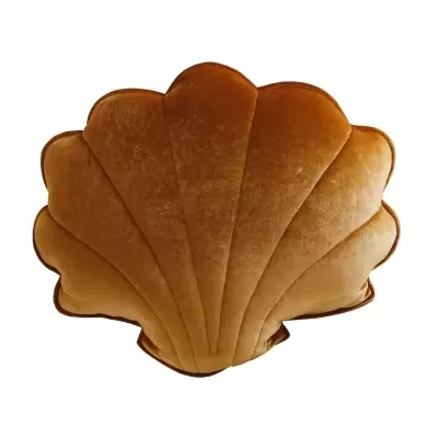 Almofada castanha em forma de concha