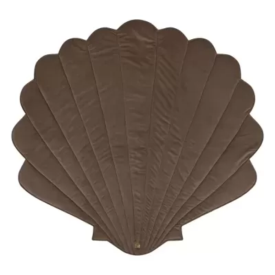 Tapete castanho em forma de concha acolchoado