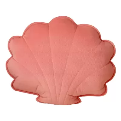 Almofada rosa em forma de concha.