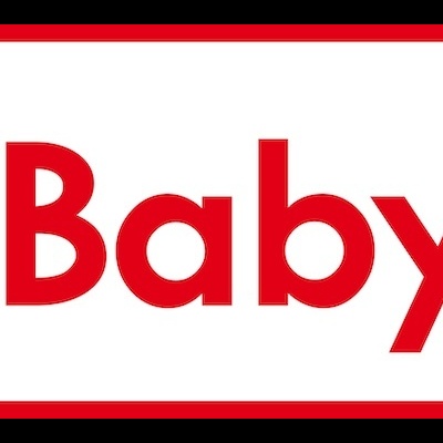 Logótipo BabyLux com coroa branca e texto vermelho em fundo branco e vermelho