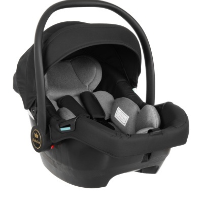 Cadeira auto para bebé BabyLux preta e cinza com arnês e capota