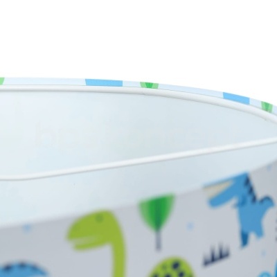 Cúpula de abajur redonda com padrão de dinossauros coloridos