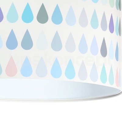 Candeeiro de teto com padrão de gotas coloridas em tons pastel