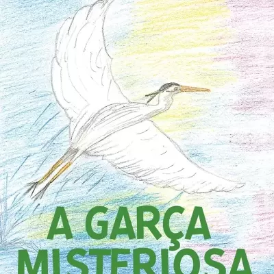 Capa de livro com ilustração de garça voando e texto do título e autor