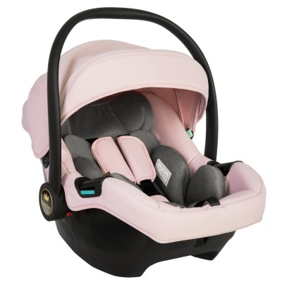 Cadeira auto para bebé BabyLux rosa e cinza com alça preta
