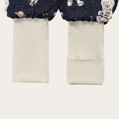 Parte inferior de macacão de bebé com pernas almofadadas e estampado espacial