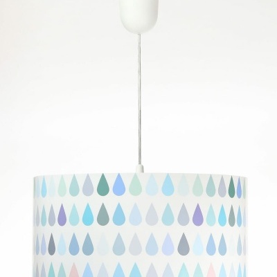 Candeeiro de teto com cúpula decorada com gotas coloridas