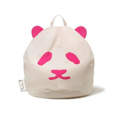 Mochila infantil estilo panda rosa e bege