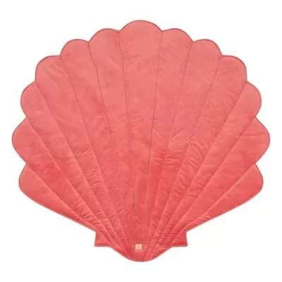 Tapete em forma de concha cor-de-rosa com padrão costurado