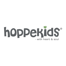 Logótipo da hoppekids com texto adicional