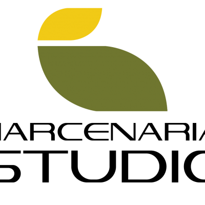 Logótipo com folhas verde-oliva e amarelo