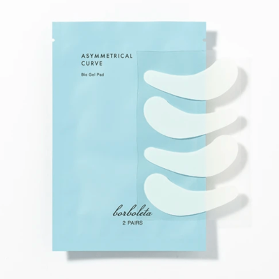 Pacote azul claro com 2 pares de pads de gel assimétricos brancos