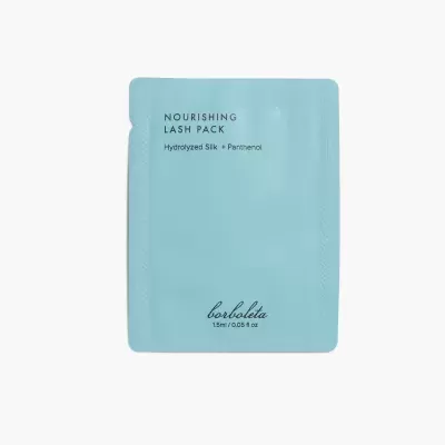 Embalagem plana azul clara de produto para cuidados com pestanas