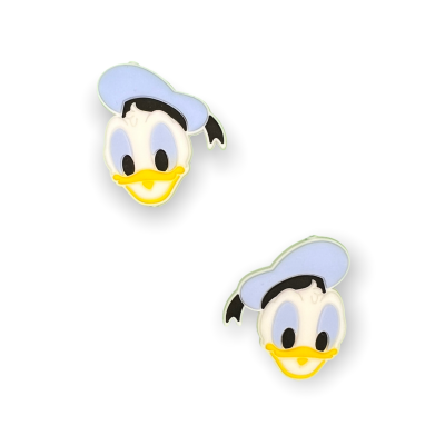 Dois pins do rosto do Pato Donald em metal esmaltado