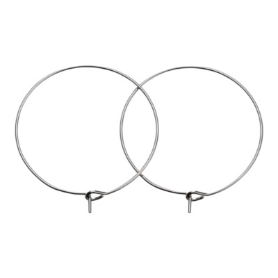 Par de argolas de metal prateado com fecho simples