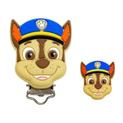 Dois brinquedos em forma de cão da Patrulha Pata com clip e cores variadas