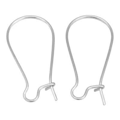 Par de ganchos para brincos em metal prateado