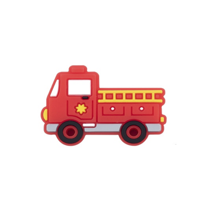 Figura de camião de bombeiros em plástico com detalhes amarelos