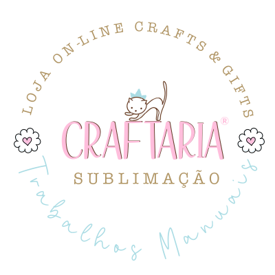 Logótipo da CRAFTARIA com gato, textos e ornamentos decorativos