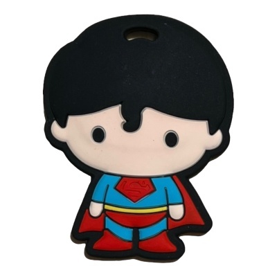 Porta-chaves de borracha de super-herói estilizado