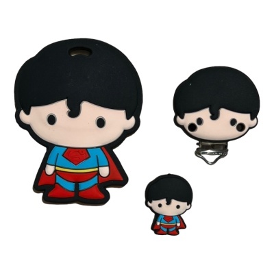 Acessórios de silicone do Superman em três tamanhos diferentes