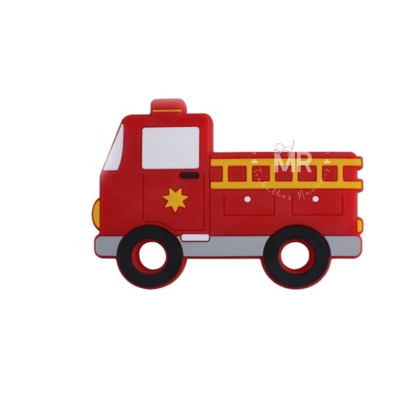 Brinquedo camião dos bombeiros vermelho com detalhes amarelos e cinza