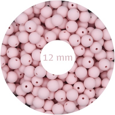 Contas esferas rosa claro 12 mm com furo central