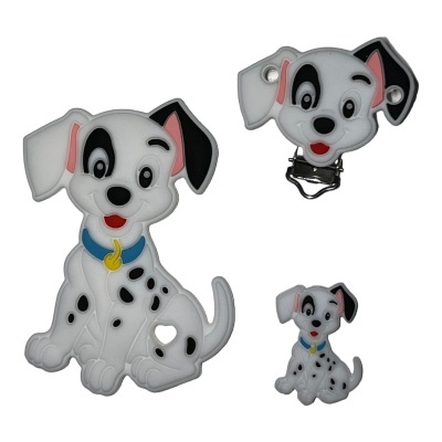 Acessórios de dálmata branco e preto em plástico ou silicone