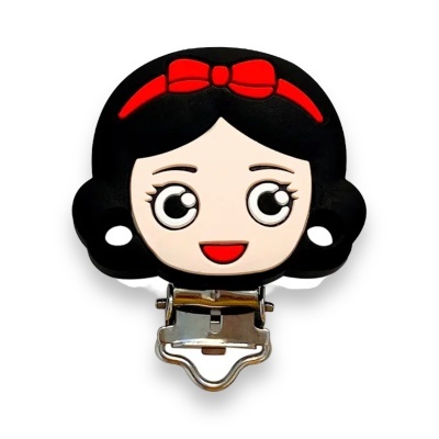 Prendedor de cabelo de boneca cartoon com laço vermelho