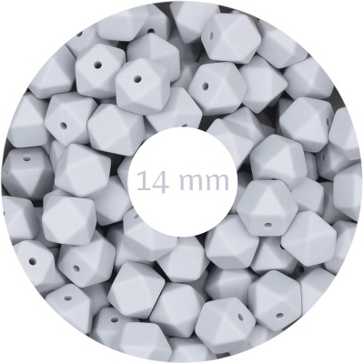 Contas de silicone cinza 14 mm em forma geométrica