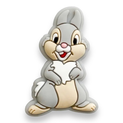 Acessório em forma de coelho cinza e bege