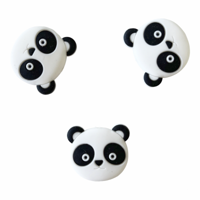 Botões decorativos panda em branco e preto