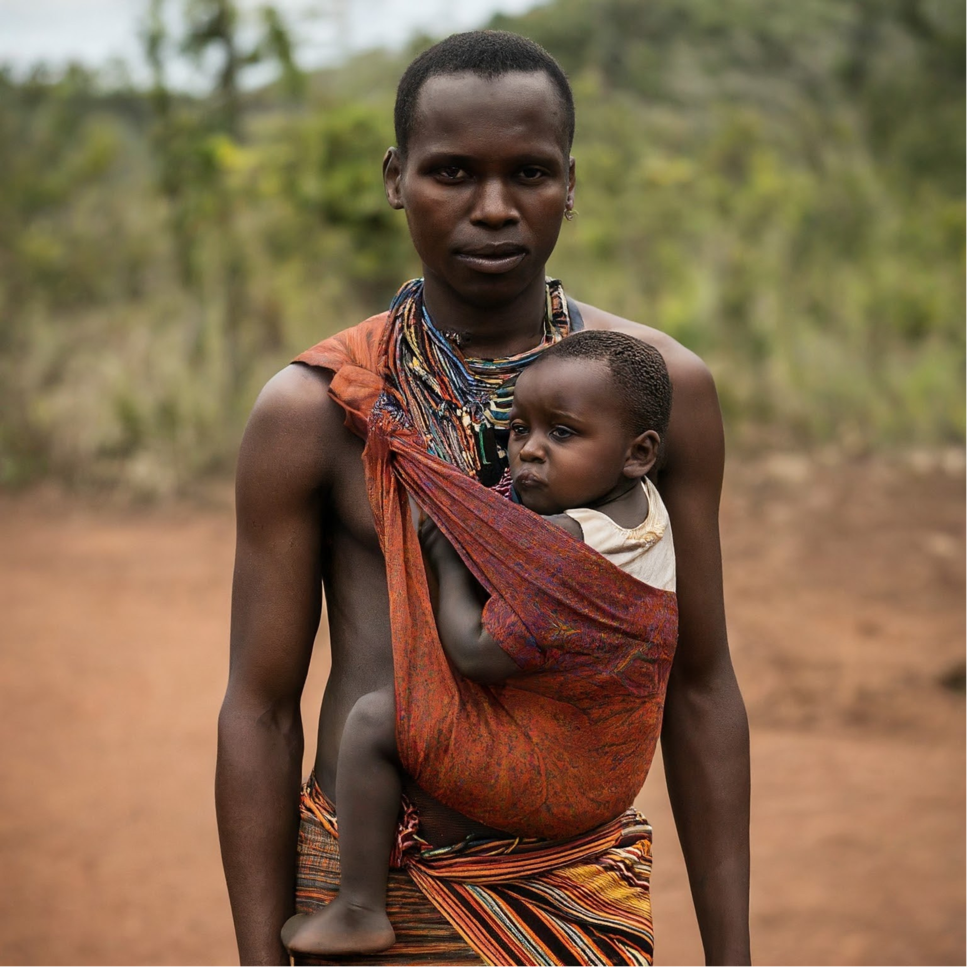 Membro de Tribo com beb&eacute; no sling