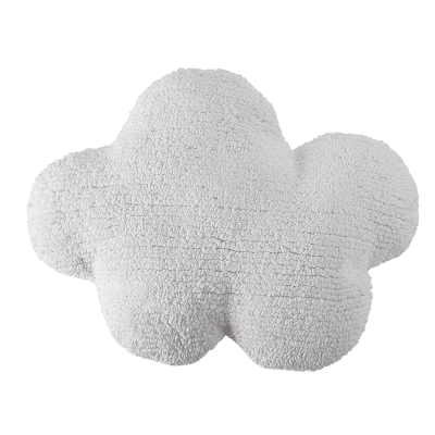 Almofada branca em forma de nuvem felpuda