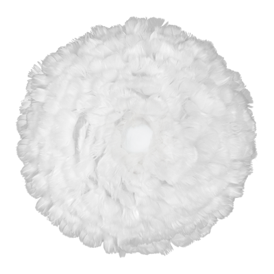 Abanador circular branco de penas