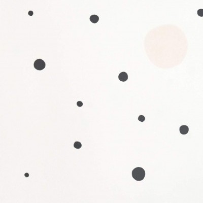 Papel de parede branco com pontos pretos e bege