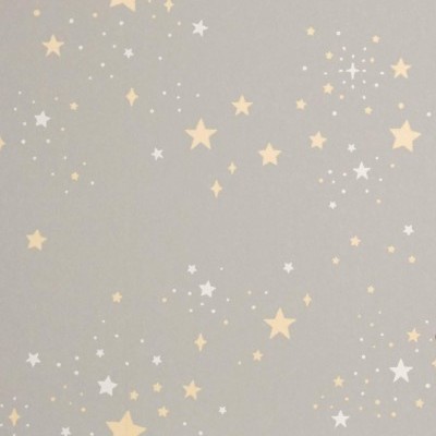 Papel de parede cinza com estrelas amarelas e brancas