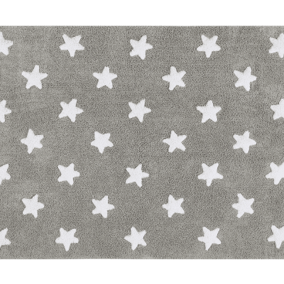 Tapete cinzento com estrelas brancas