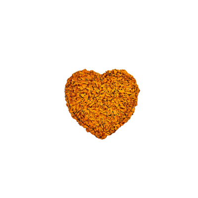 Almofada em forma de coração de cor laranja