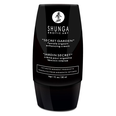 Frasco preto Shunga Erotic Art creme aumento orgasmo feminino 30 ml