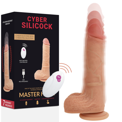 Dildo realista em silicone com controlador wireless e embalagem preta