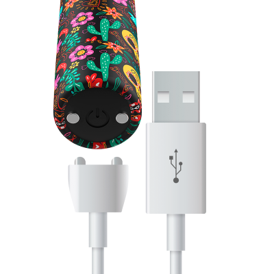 Carregador portátil colorido com cabo USB branco