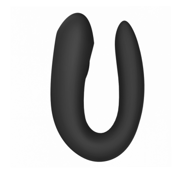 Objeto preto em forma de U com textura lisa