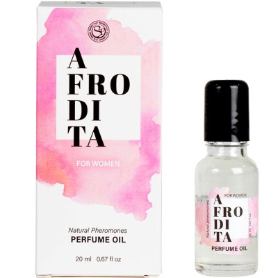 óleo perfumado Afrodita para mulheres com embalagem e frasco