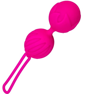 Duas esferas cor-de-rosa em silicone ligadas por cabo flexível