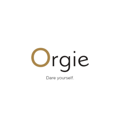 Logótipo da marca Orgie com texto Dare yourself