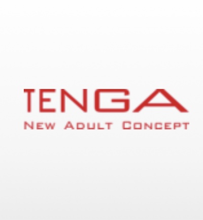Logótipo TENGA com texto NEW ADULT CONCEPT em vermelho